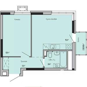 1-к квартира, строящийся дом, 37м2, 2/17 этаж
