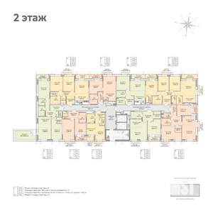 2-к квартира, строящийся дом, 73м2, 2/17 этаж