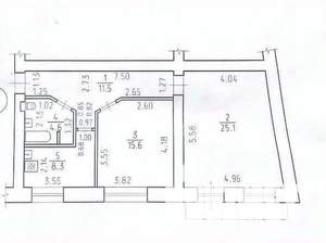 3-к квартира, вторичка, 66м2, 2/5 этаж