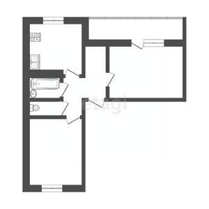 2-к квартира, вторичка, 58м2, 5/17 этаж