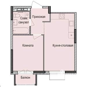 1-к квартира, строящийся дом, 38м2, 8/17 этаж