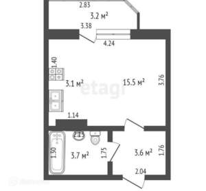 Студия квартира, вторичка, 23м2, 3/18 этаж