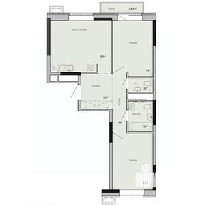 2-к квартира, строящийся дом, 56м2, 9/17 этаж