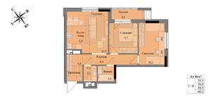 3-к квартира, вторичка, 59м2, 11/17 этаж