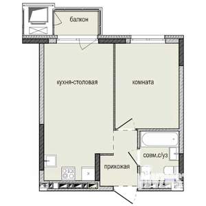 1-к квартира, строящийся дом, 37м2, 10/16 этаж