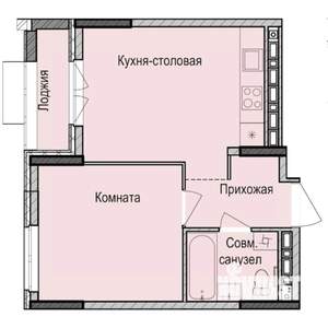 1-к квартира, строящийся дом, 37м2, 14/17 этаж