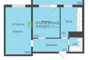 2-к квартира, вторичка, 45м2, 4/10 этаж