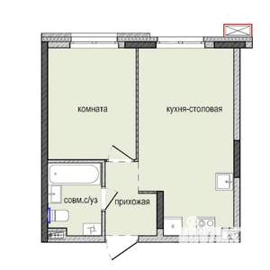 1-к квартира, строящийся дом, 35м2, 1/16 этаж