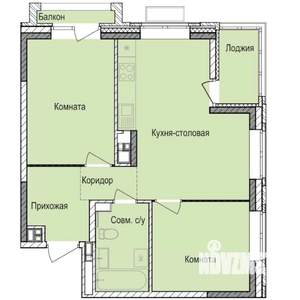 2-к квартира, строящийся дом, 55м2, 5/17 этаж