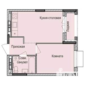 1-к квартира, строящийся дом, 35м2, 8/17 этаж