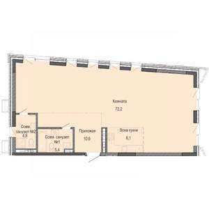 Студия квартира, строящийся дом, 99м2, 6/8 этаж
