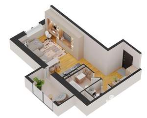 Студия квартира, строящийся дом, 43м2, 6/17 этаж