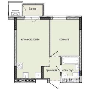 1-к квартира, строящийся дом, 36м2, 7/16 этаж