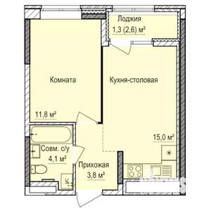 1-к квартира, строящийся дом, 36м2, 15/17 этаж