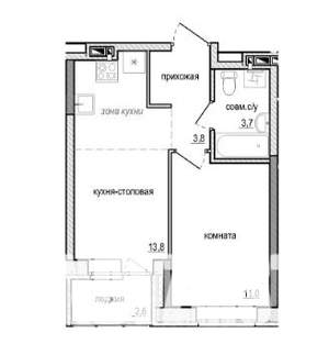 1-к квартира, вторичка, 35м2, 4/17 этаж