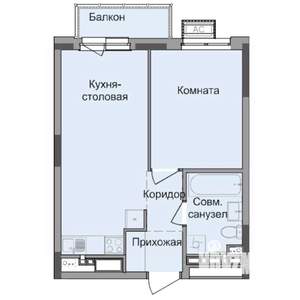 1-к квартира, строящийся дом, 38м2, 14/17 этаж