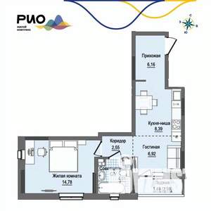 1-к квартира, вторичка, 44м2, 5/17 этаж