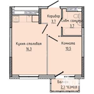 1-к квартира, вторичка, 35м2, 12/17 этаж