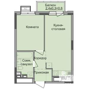 1-к квартира, строящийся дом, 38м2, 11/17 этаж