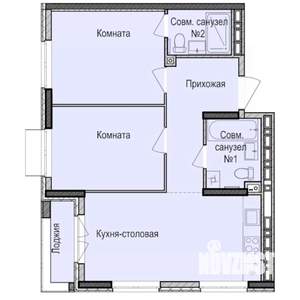2-к квартира, строящийся дом, 57м2, 11/17 этаж