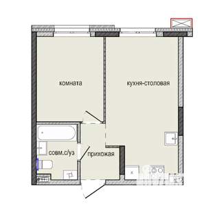 1-к квартира, вторичка, 35м2, 12/16 этаж