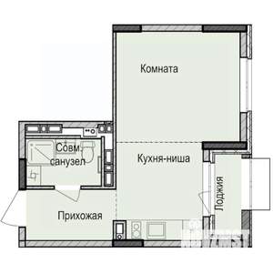Студия квартира, строящийся дом, 28м2, 16/17 этаж