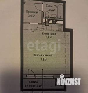 Студия квартира, вторичка, 30м2, 13/18 этаж