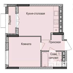 1-к квартира, строящийся дом, 37м2, 6/17 этаж