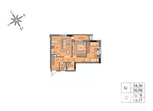 3-к квартира, вторичка, 59м2, 3/17 этаж