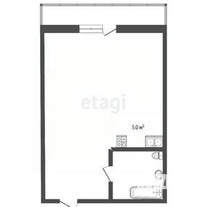 Студия квартира, вторичка, 27м2, 6/16 этаж