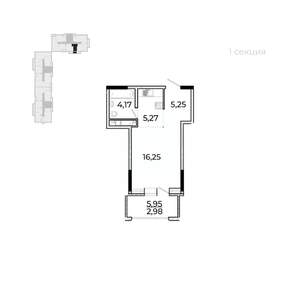 Студия квартира, вторичка, 37м2, 16/17 этаж