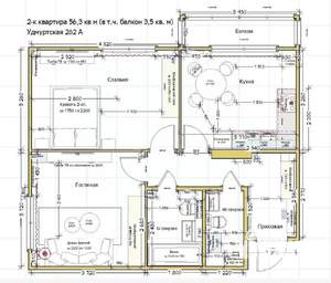 2-к квартира, вторичка, 56м2, 3/18 этаж