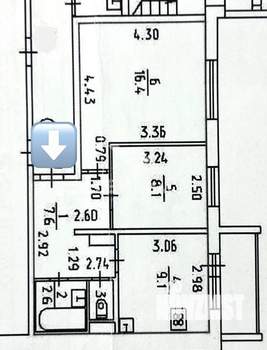 2-к квартира, вторичка, 45м2, 1/10 этаж