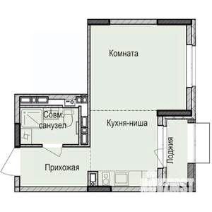 Студия квартира, строящийся дом, 28м2, 14/17 этаж