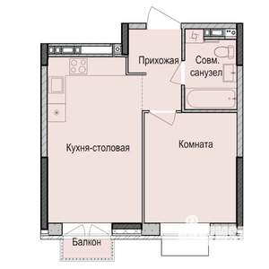 1-к квартира, строящийся дом, 37м2, 3/17 этаж
