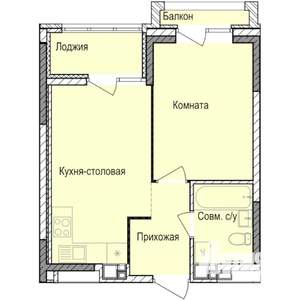 1-к квартира, строящийся дом, 36м2, 5/17 этаж