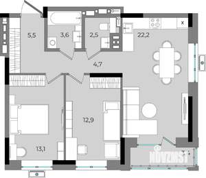 2-к квартира, вторичка, 68м2, 4/16 этаж