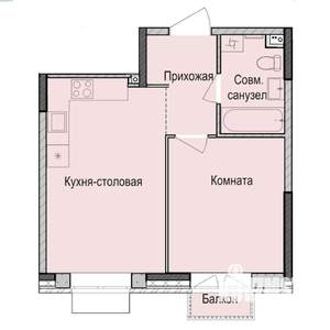 1-к квартира, вторичка, 37м2, 2/17 этаж