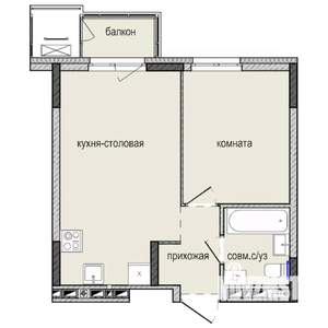 1-к квартира, строящийся дом, 36м2, 9/16 этаж