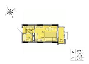 Студия квартира, вторичка, 25м2, 15/17 этаж