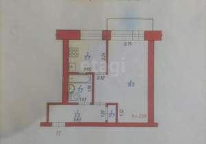 1-к квартира, вторичка, 32м2, 4/5 этаж