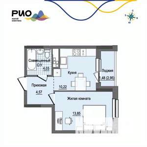 1-к квартира, вторичка, 34м2, 11/17 этаж