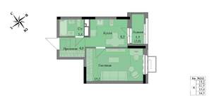 1-к квартира, вторичка, 33м2, 15/17 этаж