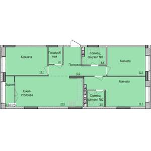 3-к квартира, строящийся дом, 86м2, 2/17 этаж
