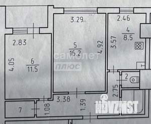 2-к квартира, вторичка, 49м2, 1/10 этаж
