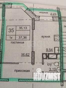 1-к квартира, вторичка, 37м2, 3/17 этаж