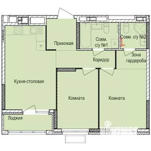 2-к квартира, строящийся дом, 58м2, 5/17 этаж