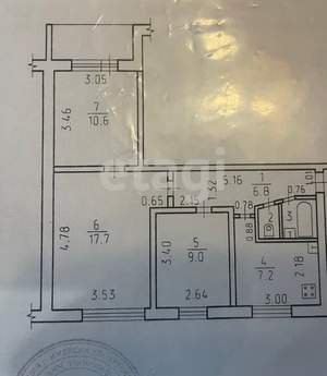 3-к квартира, вторичка, 54м2, 2/9 этаж