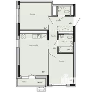 2-к квартира, строящийся дом, 51м2, 9/17 этаж