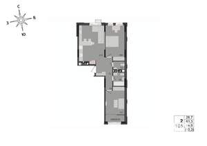 2-к квартира, строящийся дом, 65м2, 16/17 этаж